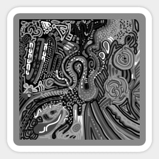 Grey psychedelic Sticker